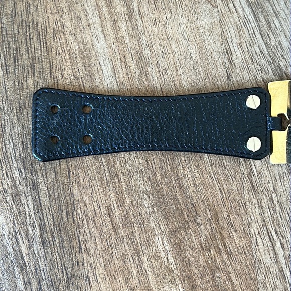 Alexander McQueen McQ razor blade oversized leather cuff wide bracelet - Picture 9 of 14